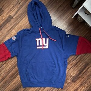 Nike Blue and Red Giants Hoodie 2024 Sideline Club Pullover
